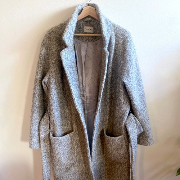 GANNI TEDDY Belted Wrap Coat - Picture 9 of 12